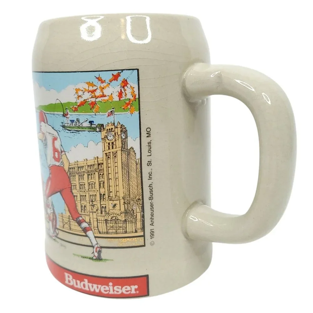 Vtg 1991 Anheuser Busch Budweiser Beer Mug Stein Bud Ceramic Wake Up To Missouri